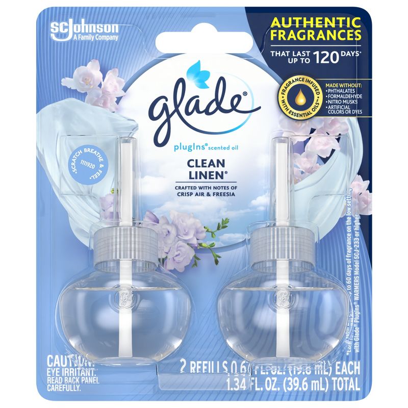 Glade PlugIns Scented Oil Air Freshener - Clean Linen - 1.34oz/2pk, 5 of 15