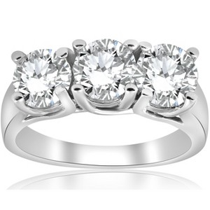 Pompeii3 1ct Three Stone Diamond Engagement Ring 14k White Gold - 1 of 4