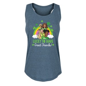 Women's - Barbie - Lucky To Have Great Friends Graphic Racerback Tank - 1 of 4