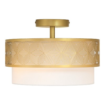 8.75"Alaina Drum Shade Ceiling Light - River of Goods: Semi-Flush Mount, LED Compatible, UL Listed