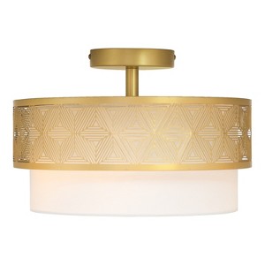 8.75"Alaina Drum Shade Ceiling Light - River of Goods: Semi-Flush Mount, LED Compatible, UL Listed - 1 of 4