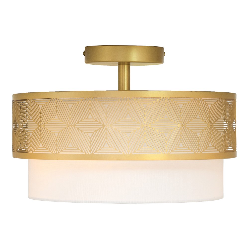 8.75"Alaina Drum Shade Ceiling Light - River of Goods: Semi-Flush Mount, LED Compatible, UL Listed