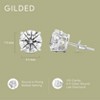 Gilded IGI Certified Lab-Grown Diamond 14KT White & Yellow Gold Stud Earrings for Women 4-Prong Basket, Round & Princess Cut, 1-2-3 Carat Total Weight - 4 of 4