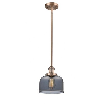 Bell - 1 Light Stem Hung Mini Pendant In Industrial Style-10 Inches Tall and 8 Inches Wide