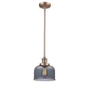 Bell - 1 Light Stem Hung Mini Pendant In Industrial Style-10 Inches Tall and 8 Inches Wide - 1 of 1