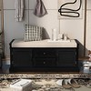NicBex Storage Bench with Removable Cushion,Shoe Bench with 2 Drawers and 2 Cabinets for Living Room,Entryway - 2 of 4