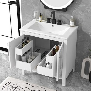 SEVOBAL Bathroom Vanities 30 Inch Bathroom Cabinet with Sink Base with Doors and Drawer for Bathroom, White, 30"*18.3"*33" - 1 of 4