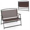 MOEPISY Folding Double Patio Bench With Backrest And Armrests - 3 of 4