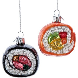 Kurt Adler Noble Gems Glass Ornaments for Christmas Tree, Sushi, Assorted (Pack of 2) - 1 of 1