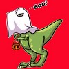 Women's Design By Humans Halloween Ghost Dinosaur By whynot007 Racerback Tank Top - 2 of 3