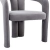 Gulches Set of 2 Gray Velvet Contemporary Accent Dining Chairs - Barrel Side Chairs with Elephant Feet, High-Density Foam - 4 of 4