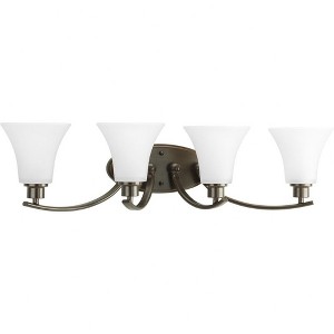Progress Lighting Joy Collection 4-Light Bath Fixture, Antique Bronze, Etched Glass Shade - 1 of 3