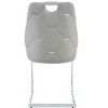 Gulches Light Gray Faux Leather Dining Chairs Set of 4, High Back Upholstered Chairs with Gold Mesh Texture, Silver Back Ring & Chrome Pull Handle - 2 of 4