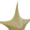 Northlight 30" Gold Tinsel Foldable Christmas Star Outdoor Decoration - 4 of 4