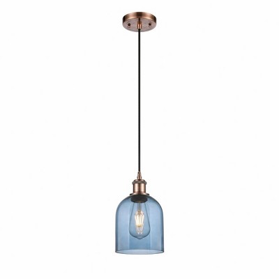 Bella - 1 Light Cord Hung Mini Pendant In Industrial Style-9.5 Inches Tall and 5.5 Inches Wide