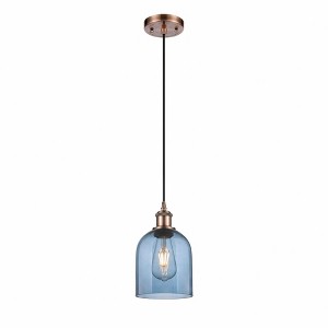 Bella - 1 Light Cord Hung Mini Pendant In Industrial Style-9.5 Inches Tall and 5.5 Inches Wide - 1 of 1