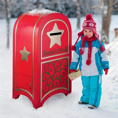 Letters for Santa Red Mailbox with Snow, D Gulin Framed Canvas Print