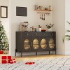 Coucheta Sideboard Cabinet with 4 Doors & 3 Drawers, Wood Buffet Storage Console Table for Kitchen, Dining Room, Office - 3 of 4