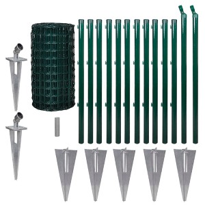 vidaXL Euro Fence Steel 82ftx2.6ft Green - 1 of 4