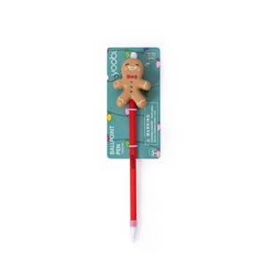 Yoobi Holiday Novelty Ballpoint Pen Gingerbread Squishy Topper Pen 1.0mm Black Ink Stocking Stuffer - 1 of 4