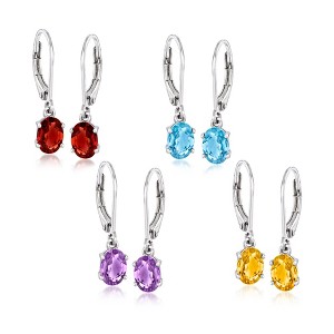 Ross-Simons 5.00 ct. t.w. Multi-Gemstone Jewelry Set: 4 Pairs Of Drop Earrings in Sterling Silver - 1 of 4