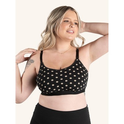 Leading Lady The Blake - Gathered-front Comfort Nursing Bra In Black W/tan  Dot, Size: 3x : Target