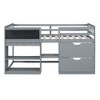 TiramisuBest Twin Size Low Loft Bed with Rolling Desk, Shelf and Drawers - White - 3 of 4