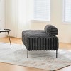 Upholstered Bench Loveseat with Metal Legs,End of Bed Bench Window Ottoman with Adjustable Back for Living Room Bedroom Hallway-The Pop Home - 3 of 4