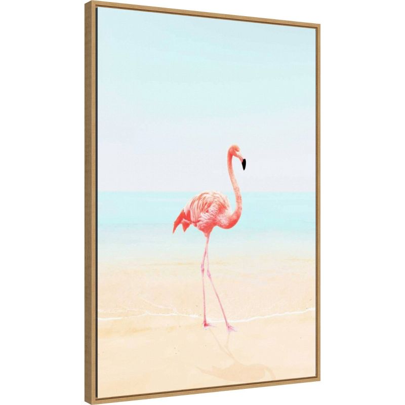 23&#34; x 33&#34; Flamingo on The Beach II by Tai Prints Framed Canvas Wall Art Print - Amanti Art, 3 of 8