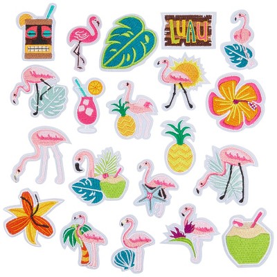 Bright Creations 20 Pieces Iron On Flamingo Patches for Clothing