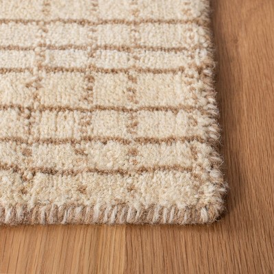 Himalaya Hand-Loomed Solid Beige Wool Area Rug 3' x 5'