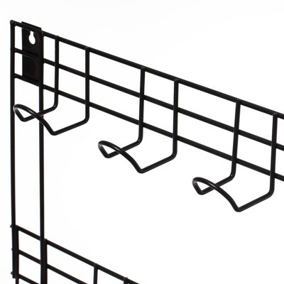 Black Steel Wall Mount Garden Tool Storage Rack