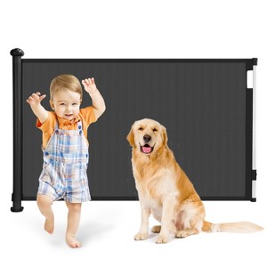 iMountek"Retractable Baby Safety Gate 58.3in Extra Wide for Toddlers, Dogs - Punch & Punch-Free Kit"Black Grey - 1 of 4