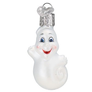 Old World Christmas Blown Glass Ornament for Halloween, Mini Ghost - 1 of 4