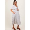 PinkBlush Lavender Floral Front Tie Maternity Midi Dress - 3 of 4