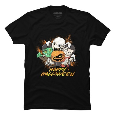 Men's Design By Humans Halloween Pumpkin Face Vampire Ghost ...