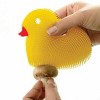 Norpro Silicone Dish Brush - Double Sided Multi Use Veggie Scrubber Pot Holder - Yellow (Duck) - 4 of 4