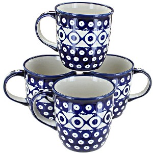 Blue Rose Polish Pottery 1800 Zaklady 4PC Mug Set - 1 of 2