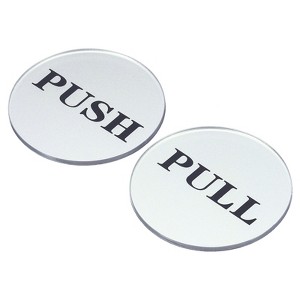 Unique Bargains Round Self-Adhesive Decor Home Business Push Pull Door Sign 8 Pcs - 1 of 4