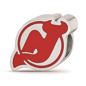 Black Bow Jewelry Sterling Silver New Jersey Devils NHL Bead Charm - 1 of 4