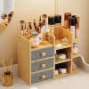 MaseiKar Makeup Organizer Countertop With Brush Holder For Vanity, Large Bamboo Bathroom Counter Organizers And Storage,Cosmetic Perfume Organizer - 2 of 4