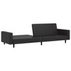 vidaXL Black Faux Leather Convertible 2-Seater Loveseat/Sofa Bed - Modern Twin Sleeper Couch for Office, Living Room, Spacer-Saver Furniture - 3 of 4
