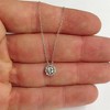 Pompeii3 1/2 Ct Round Diamond Pave Halo Fancy Solitaire Pendant 14k White Gold - 4 of 4