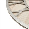 LIVN CO. Farmhouse 23.6" Round Wood Roman Numerals Wall Clock - 4 of 4