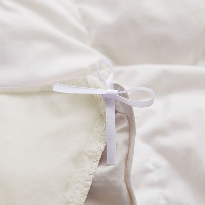 Cream Tufted Microfiber Geometric Duvet Cover Set Full/Queen