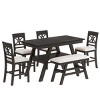 Counter Height Dining Set with Storage Shelf,6 Piece Kitchen Table Set Includes Bench and 4 Chairs-The Pop Home - 4 of 4