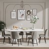 Wooakway 2 Beige Dining Chairs Metal Legs Slanted Back Wide Seat 23" x 33" for Living Dining Room - 3 of 4