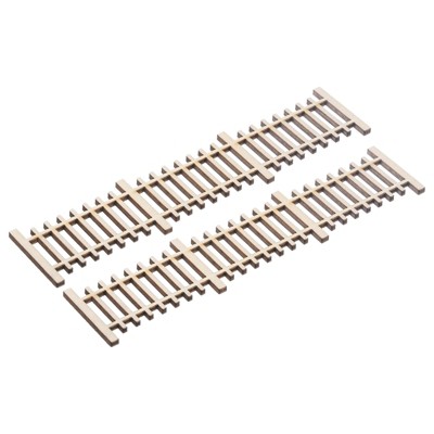 Unique Bargains Wood Miniature Decorative DIY Picket Fence 4.53 Inch Wood 2 Pcs