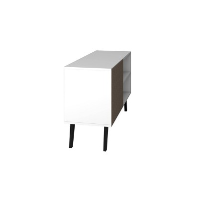 Amsterdam White Mid-Century Modern TV Stand with Cabinet