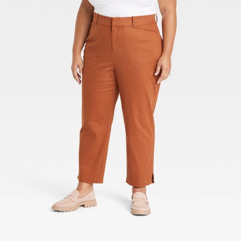 Women's High-rise Tapered Pants - Ava & Viv™ Rust 17 : Target